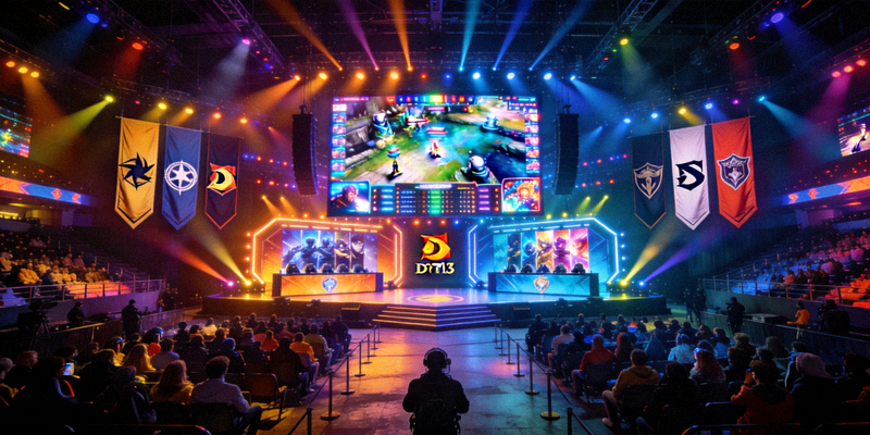 DOTA2国际邀请赛TI13主舞台灯光璀璨